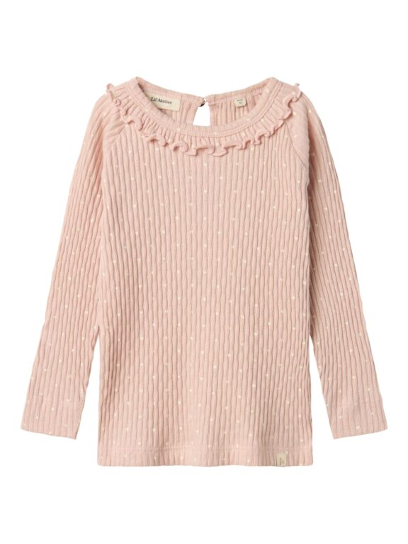 Lil Atelier Fiducia Slim Shirt med Hjerter - Peach Whip - 92 cm