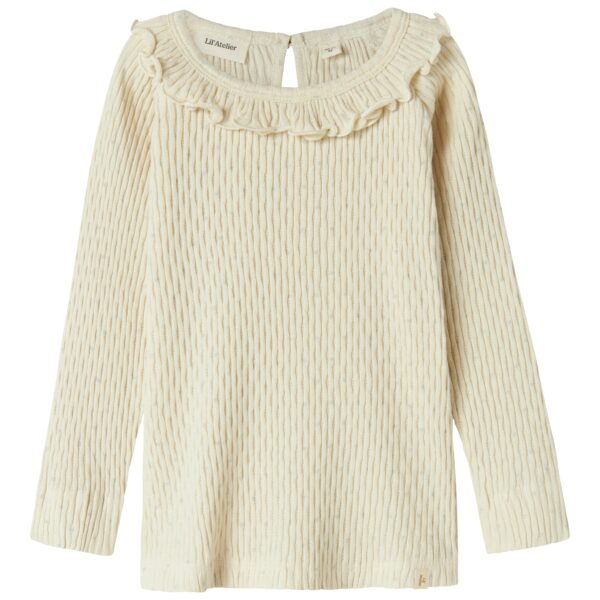 Lil Atelier Fiducia Slim Shirt med Hjerter - Turtledove - 92 cm