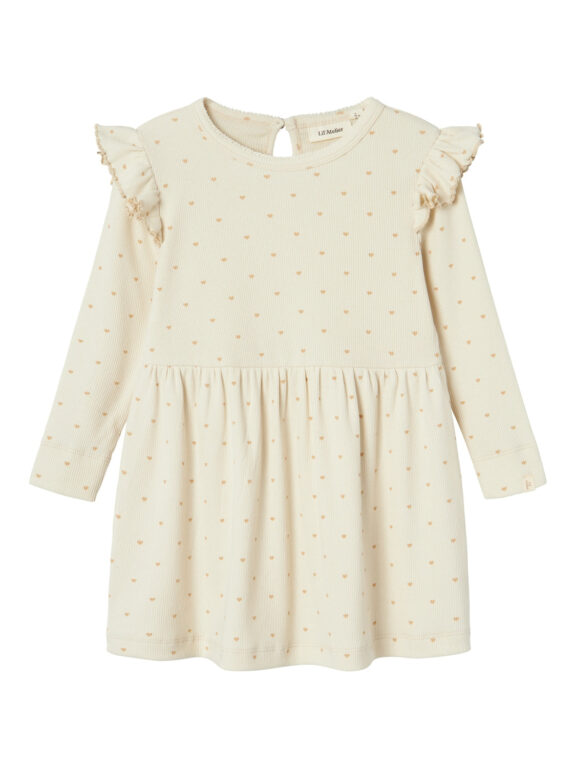 Lil Atelier Gago Kea Dress med Hjerter - Turtledove - 92 cm Lil Atelier Gago Kea Dress med Hjerter - Turtledove - 92 cm