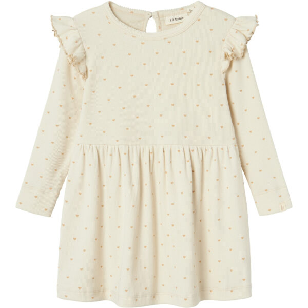 Lil Atelier Gago Kea Dress med Hjerter - Turtledove - 92 cm