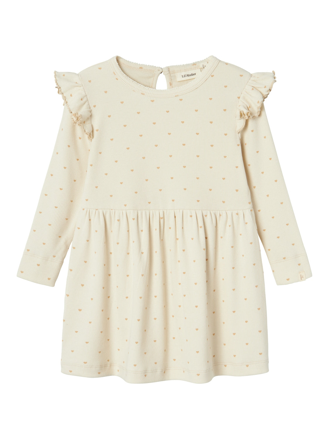 Lil Atelier Gago Kea Dress med Hjerter - Turtledove - 92 cm Lil Atelier Gago Kea Dress med Hjerter - Turtledove - 92 cm