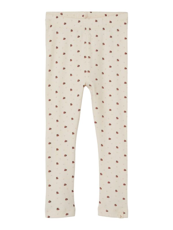 Lil Atelier Gago Kye Slim Leggings med Mariehøne - Whitecap Gray - 92 cm