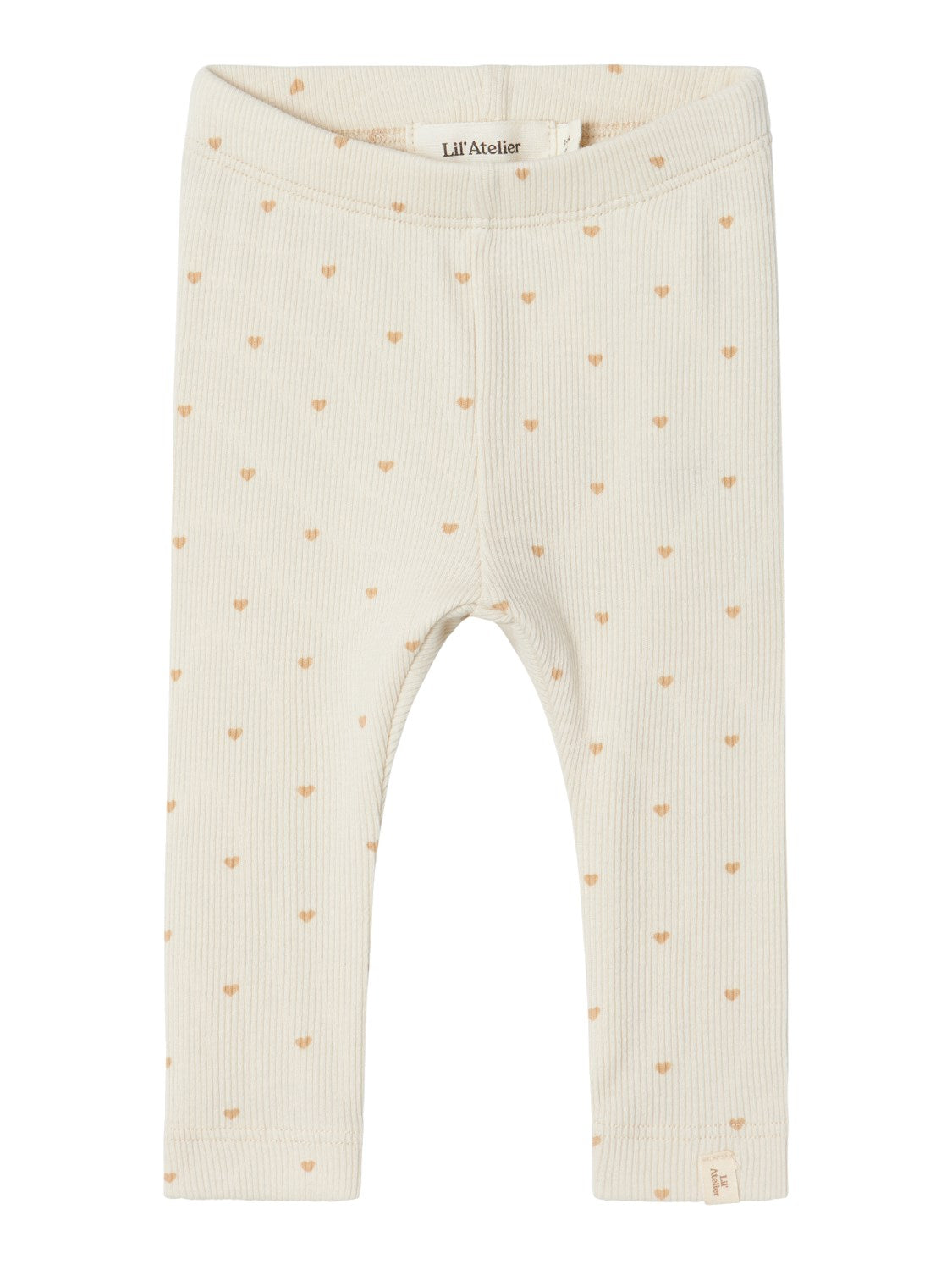 Lil Atelier Gago Leggings med hjerter - Turtledove - 56 cm Lil Atelier Gago Leggings med hjerter - Turtledove - 56 cm
