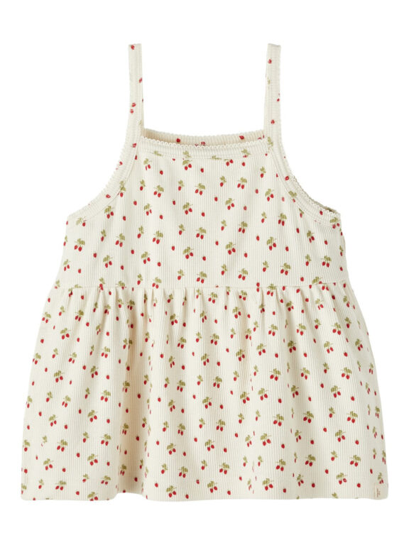 Lil Atelier Gago Loose Strapp Top med Jordbær - Turtledove - 92 cm Lil Atelier Gago Loose Strapp Top med Jordbær - Turtledove - 92 cm