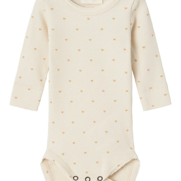 Lil Atelier Gago Slim Body med hjerter - Turtledove - 56 cm