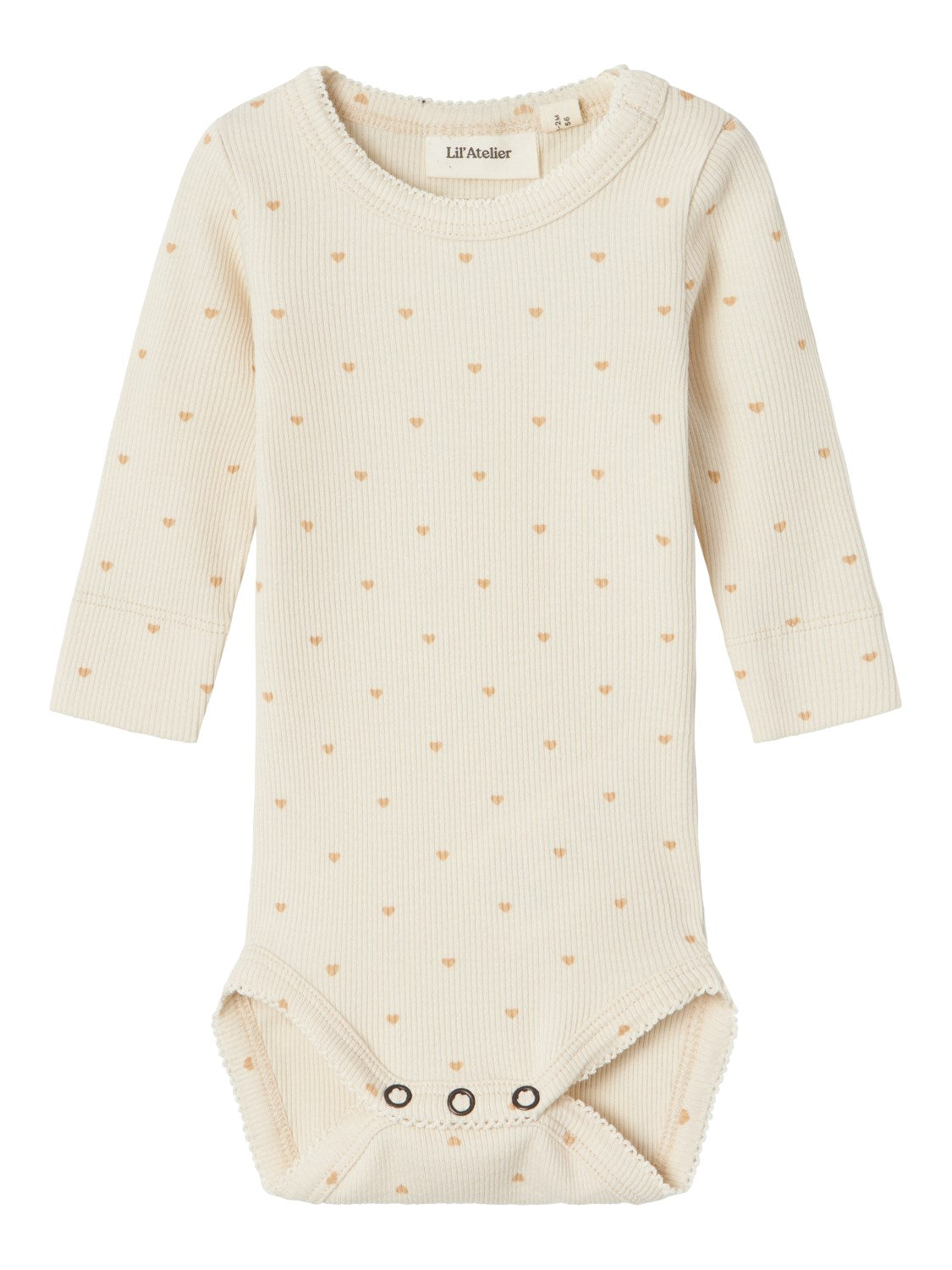 Lil Atelier Gago Slim Body med hjerter - Turtledove - 56 cm