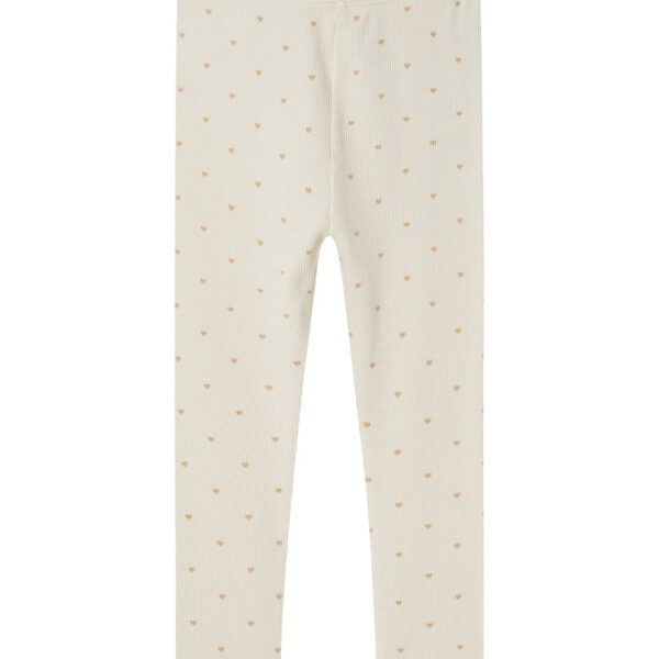 Lil Atelier Gago Slim Leggings med Hjerter - Turtledove - 92 cm