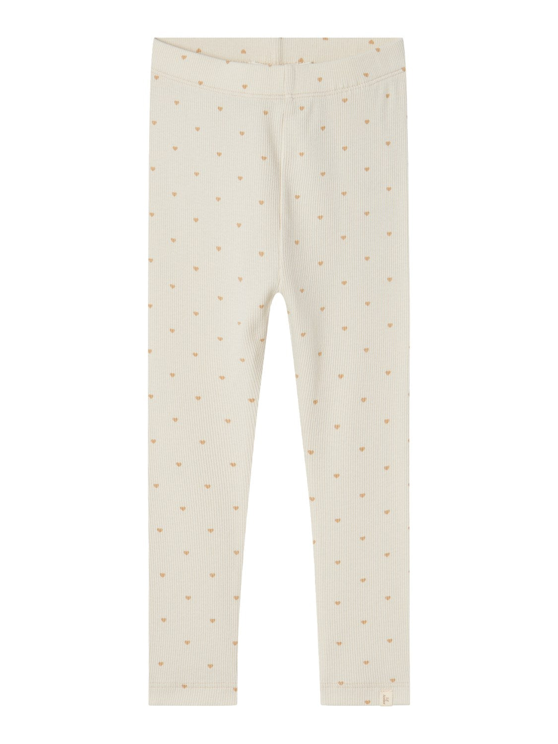 Lil Atelier Gago Slim Leggings med Hjerter - Turtledove - 92 cm
