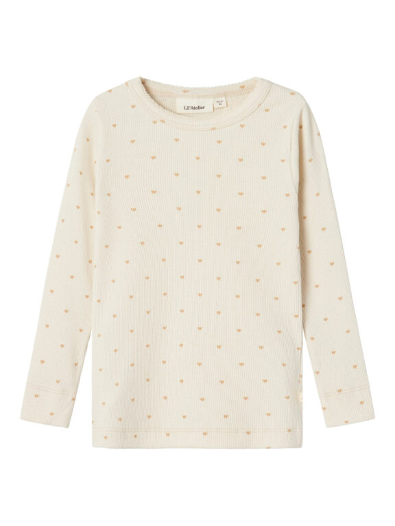 Lil Atelier Gago Slim Shirt med Hjerter - Turtledove - 92 cm Lil Atelier Gago Slim Shirt med Hjerter - Turtledove - 92 cm