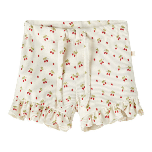 Lil Atelier Gago Slim Shorts med Jordbær - Turtledove - 56 cm