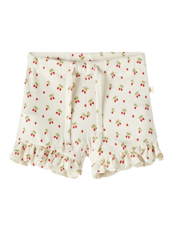 Lil Atelier Gago Slim Shorts med Jordbær - Turtledove - 56 cm