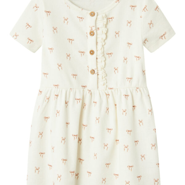 Lil Atelier Gavo Emi Dress med Sløjfer - Coconut Milk - 92 cm Lil Atelier Gavo Emi Dress med Sløjfer - Coconut Milk - 92 cm