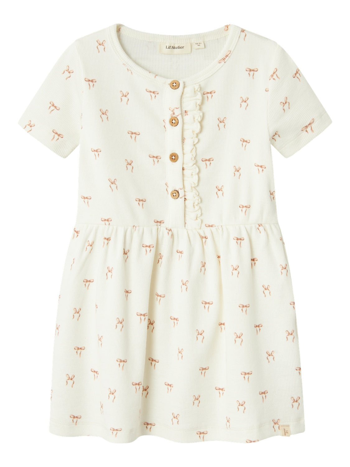 Lil Atelier Gavo Emi Dress med Sløjfer - Coconut Milk - 92 cm Lil Atelier Gavo Emi Dress med Sløjfer - Coconut Milk - 92 cm