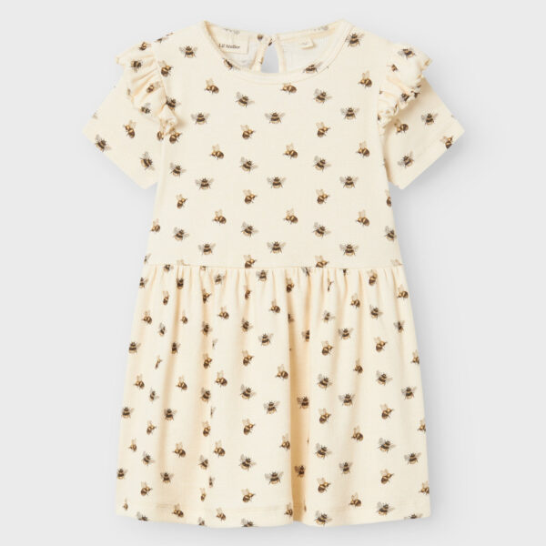 Lil Atelier Gavo Kef Dress med Humlebi- Turtledove - 92 cm