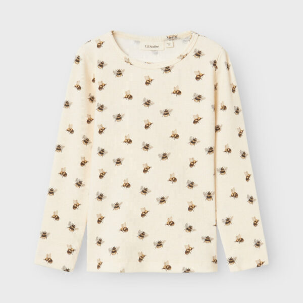 Lil Atelier Gavo Kim Slim Top med Humlebi - Turtledove - 92 cm Lil Atelier Gavo Kim Slim Top med Humlebi - Turtledove - 92 cm