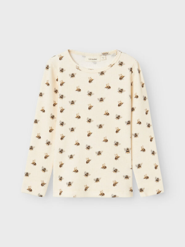 Lil Atelier Gavo Kim Slim Top med Humlebi - Turtledove - 92 cm