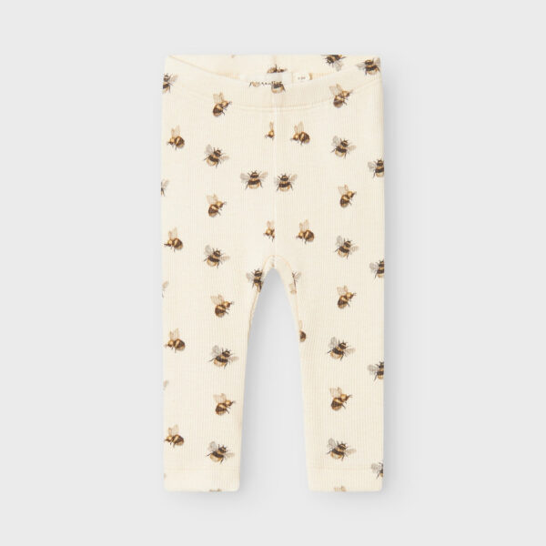 Lil Atelier Gavo Kye Slim Leggings med Humlebi - Turtledove - 56 cm