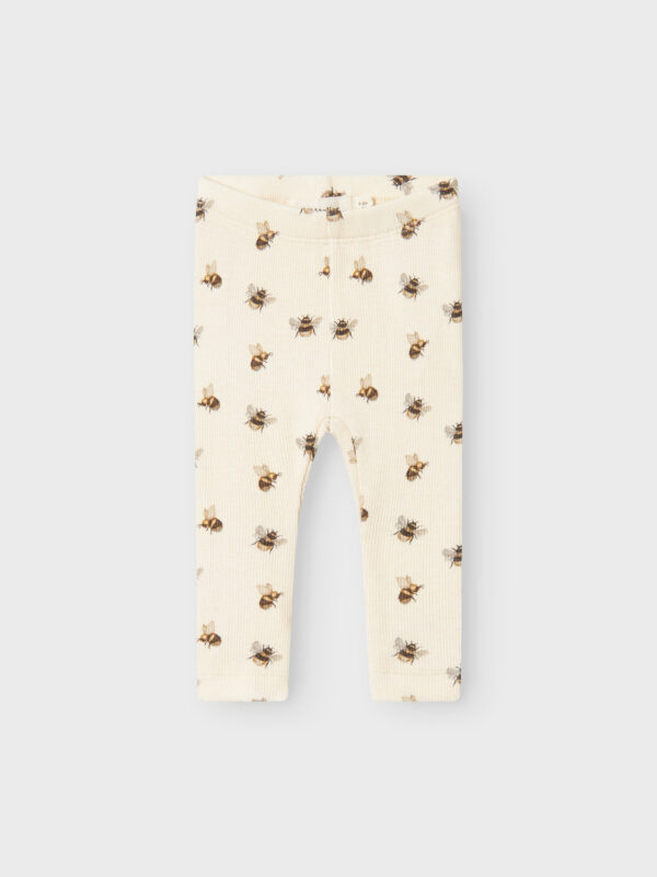 Lil Atelier Gavo Kye Slim Leggings med Humlebi - Turtledove - 56 cm