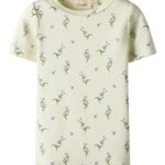 Lil Atelier Gayo Sig SS Top - Coconut Milk/Forget med not - 92 cm