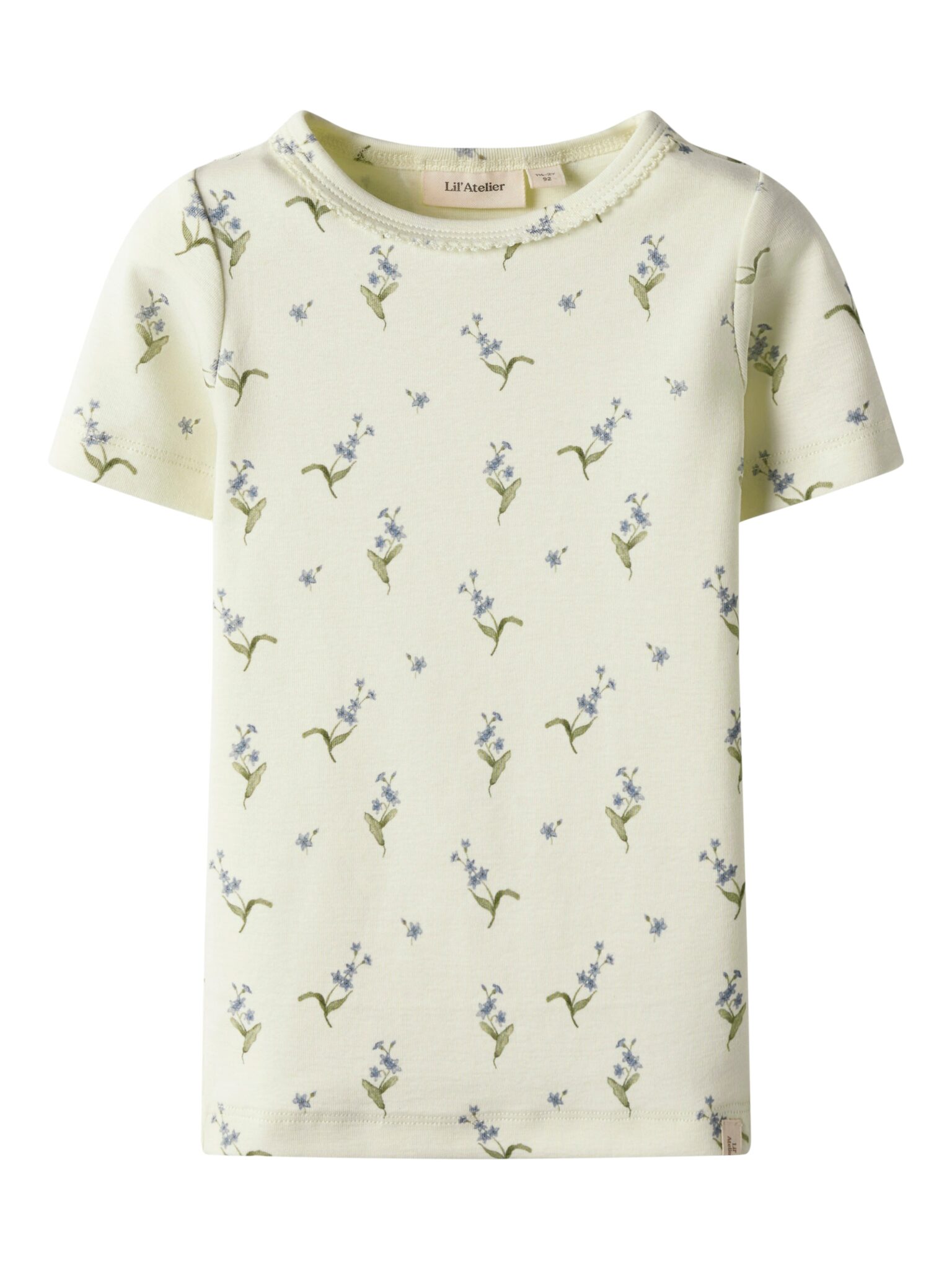 Lil Atelier Gayo Sig SS Top - Coconut Milk/Forget med not - 92 cm Lil Atelier Gayo Sig SS Top - Coconut Milk/Forget med not - 92 cm