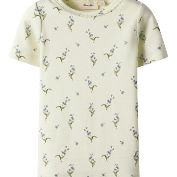 Lil Atelier Gayo Sig SS Top - Coconut Milk/Forget med not - 92 cm