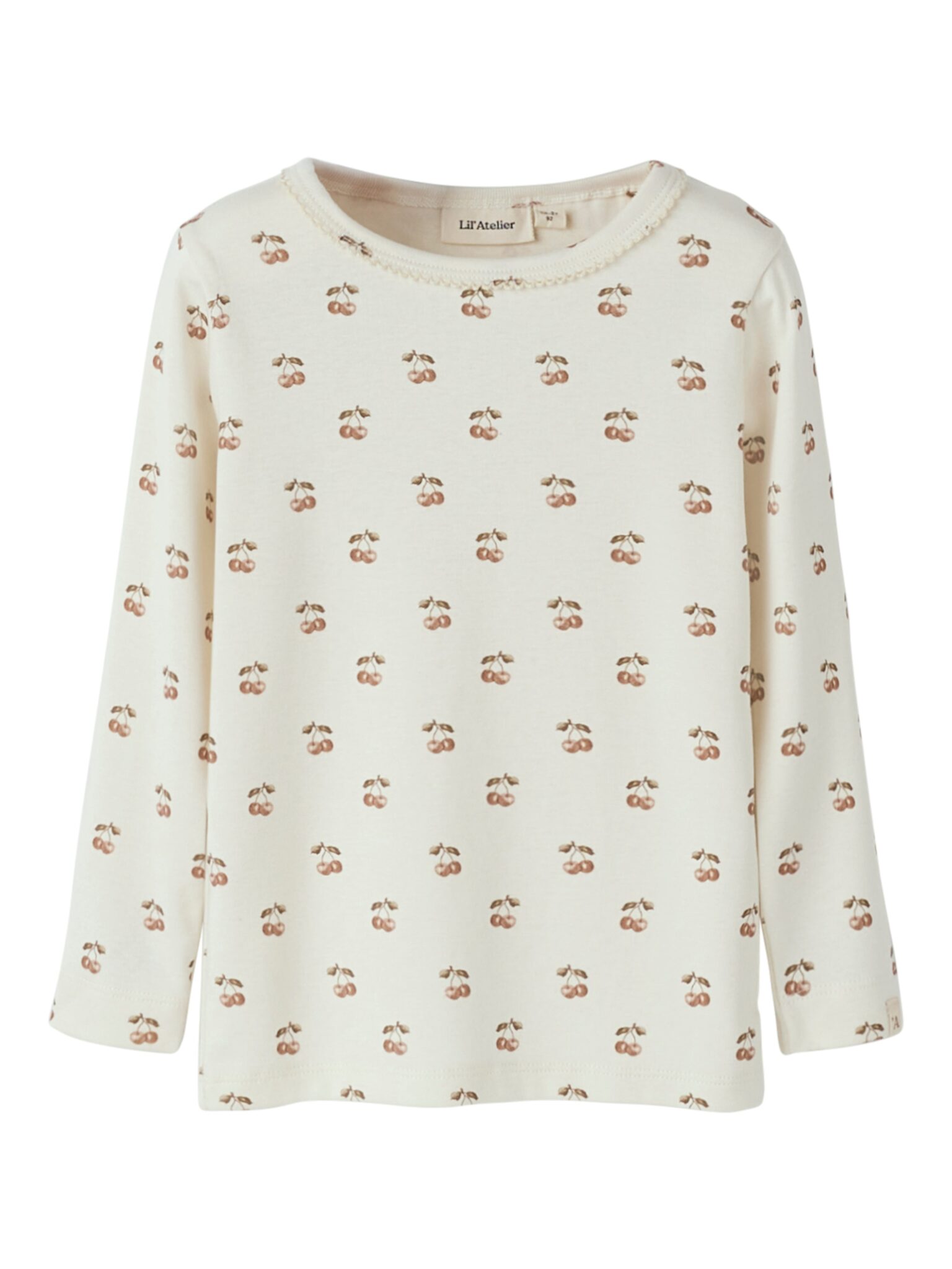 Lil Atelier Layo Sig LS Slim Top - Coconut Milk/Cherry - 92 cm Lil Atelier Layo Sig LS Slim Top - Coconut Milk/Cherry - 92 cm
