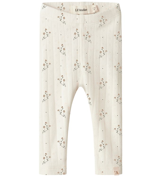 Lil' Atelier Leggings - Hulmønster - Modal - NbfRachello - Cocon Lil' Atelier Leggings - Hulmønster - Modal - NbfRachello - Cocon