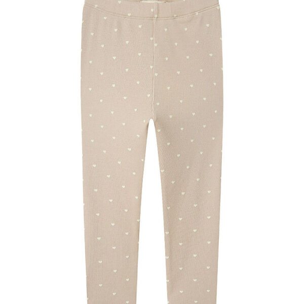 Lil' Atelier Leggings - Rib - NmfGago - Gray Morn/HEART