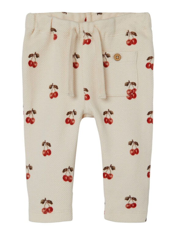 Lil Atelier Ronja Sweat Pants med Kirsebær - Whitecap Gray - 56 cm