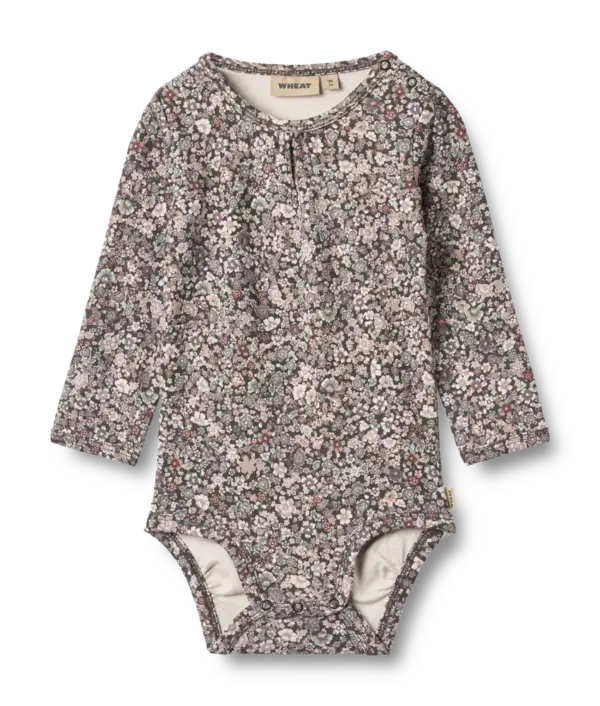 Liv Body Langærmet - Purple stone flowers - 12 MDR.