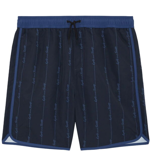 Lyle & Scott Badeshorts - Dark Navy m. Striber