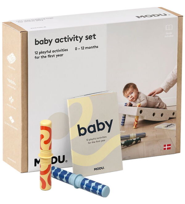 MODU Baby Motoriksæt - 10 Dele - 50x40x10 cm - Sand Grey/Honey Y