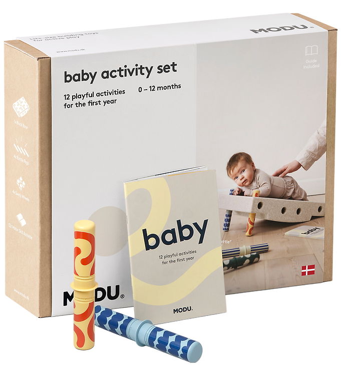 MODU Baby Motoriksæt - 10 Dele - 50x40x10 cm - Sand Grey/Honey Y