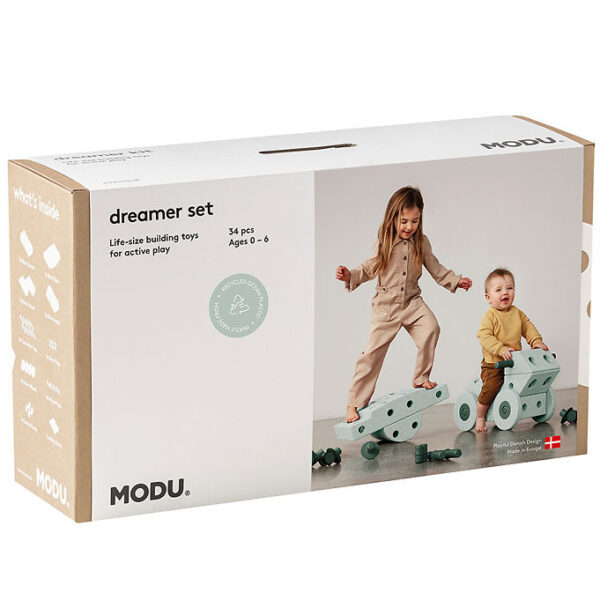 MODU Dreamer Sæt - 34 Dele - 70x40x20 cm - Ocean Mint/Forest Gre