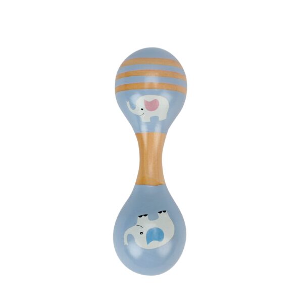 Magni Dobbelt Maracas med Elefant - Lyseblå