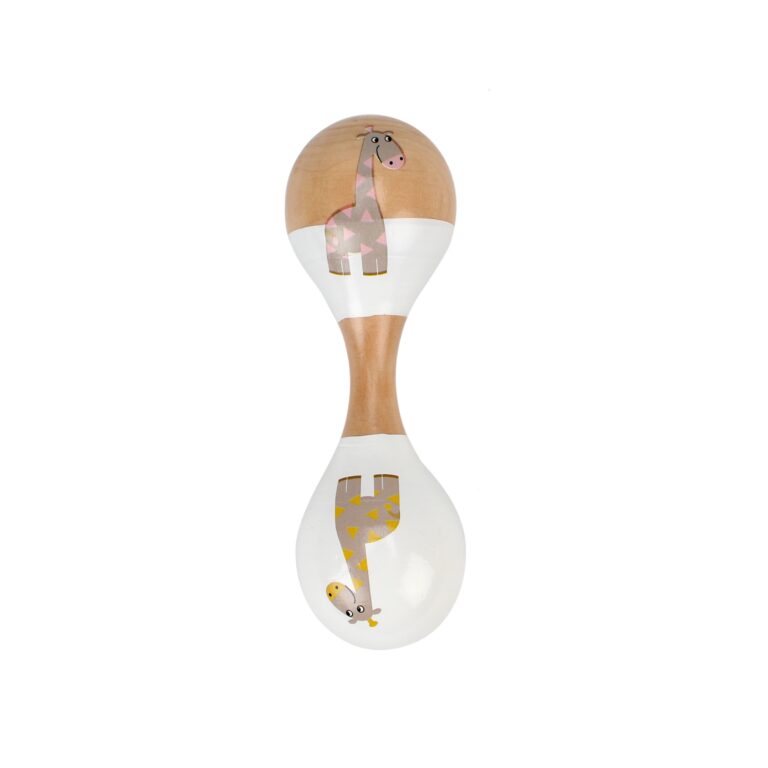 Magni Dobbelt Maracas med Giraf - Hvid