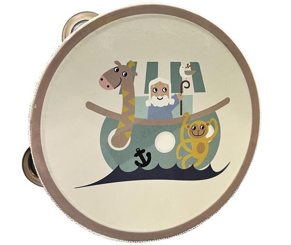 Magni Tamburin med Noahs Ark - hvid Magni Tamburin med Noahs Ark - hvid