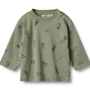 Malthe T-shirt Langærmet - Dusty green cars - 6 MDR.