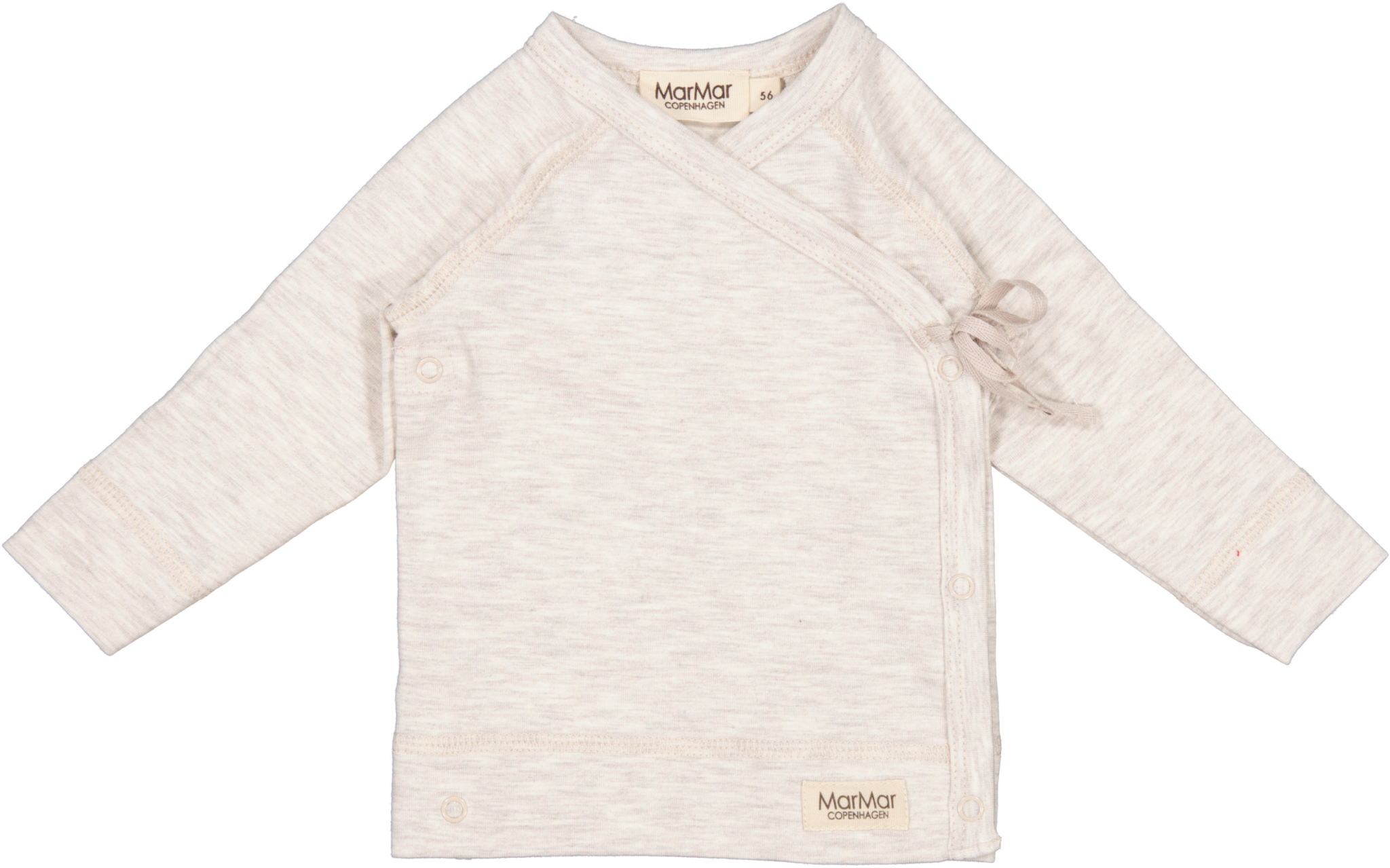 Marmar Tut Wrap Bluse - Beige Melange - 50 cm