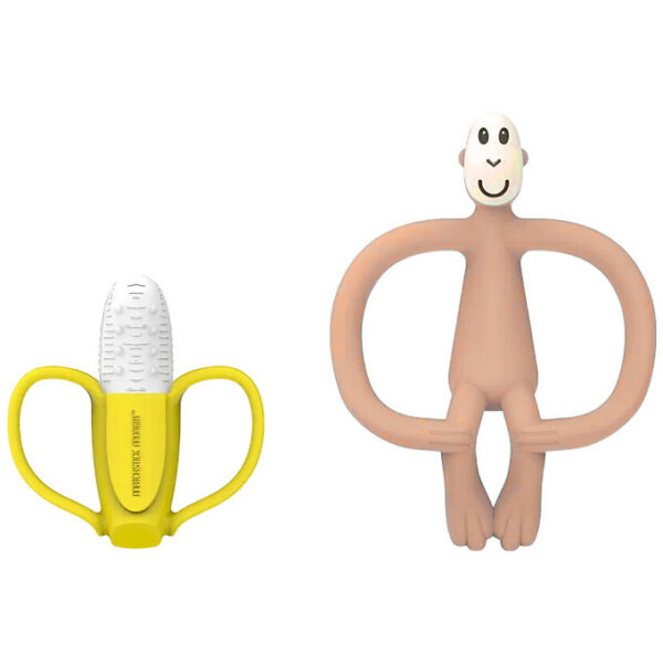 Matchstick Monkey Bideringe - 2-pak - Banana & Monkey - Pink