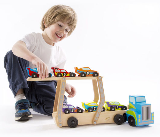 Melissa & Doug | Biltransporter - Mega m. 6 racer biler