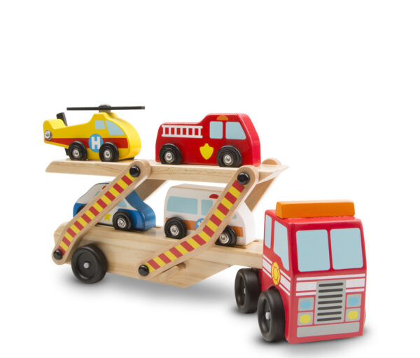 Melissa & Doug | Biltransporter m. redningskøretøjer