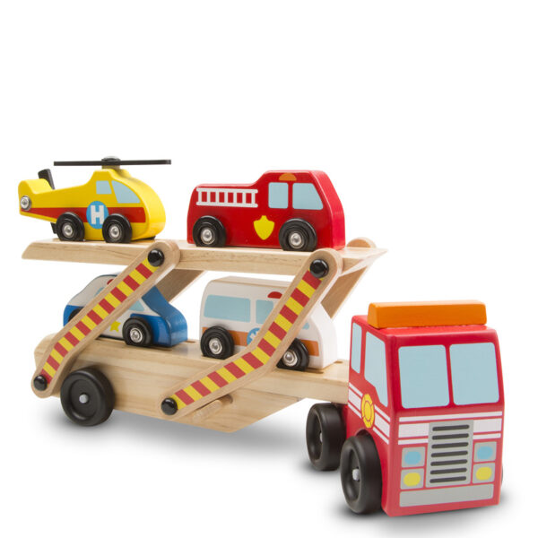 Melissa & Doug | Biltransporter m. redningskøretøjer