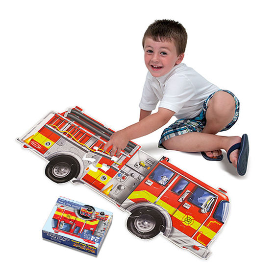 Melissa & Doug | Puslespil til gulv - 24 brikker Brandbil