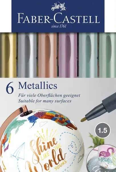 Metallic pen Faber-Castell 6 ass