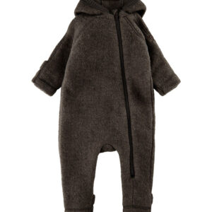 Mikk-Line Køredragt m. Hætte - Uld - Dark Brown Melange