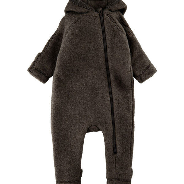 Mikk-Line Køredragt m. Hætte - Uld - Dark Brown Melange