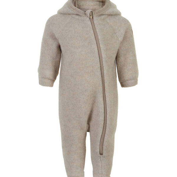 Mikk-Line Køredragt m. Hætte - Uld - Melange Offwhite