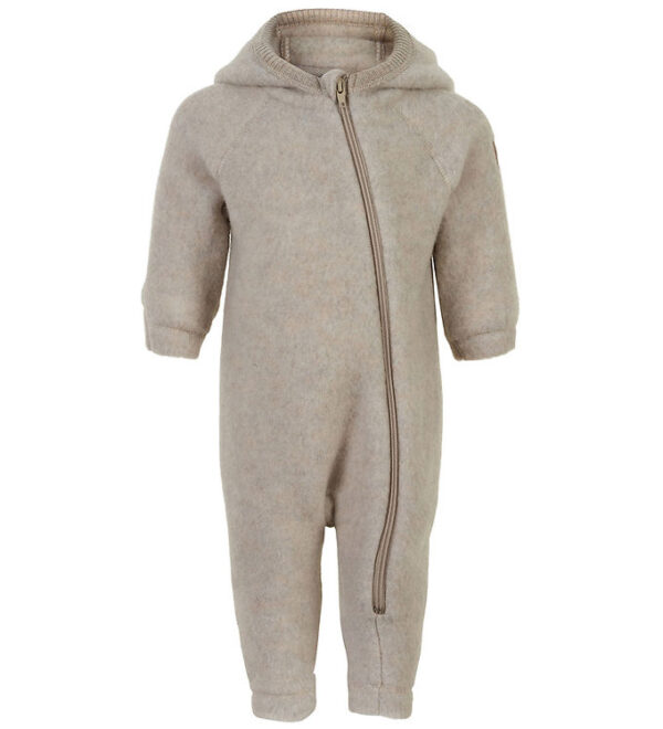 Mikk-Line Køredragt m. Hætte - Uld - Melange Offwhite