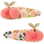 Mimi & Lula Hårspænder - 2-pak - 5 cm - Floral Pom Pom Cherries